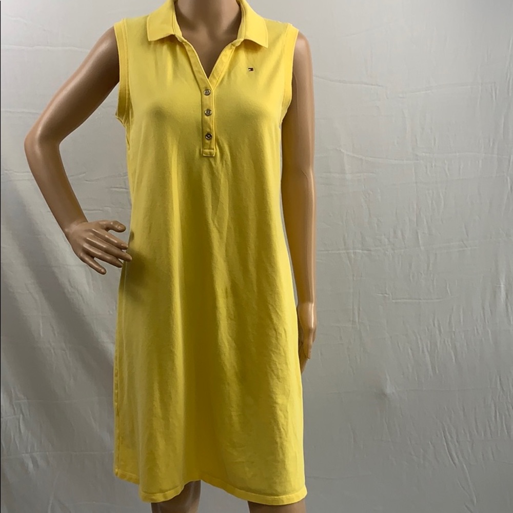 Tommy Hilfiger sleeveless yellow midi dress